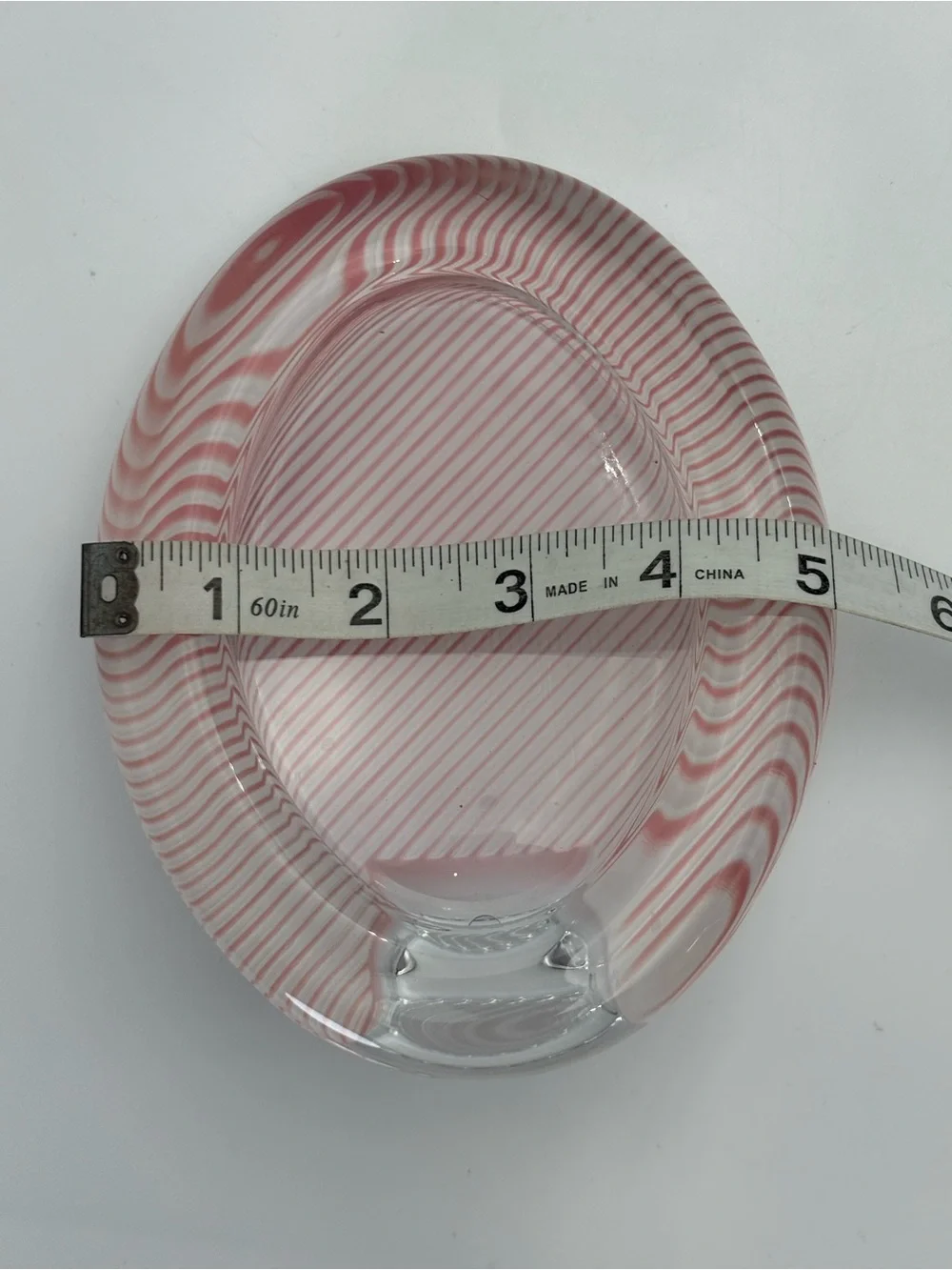 Vintage Crystal Mikasa Japan Pink Striped Oval Picture Frame